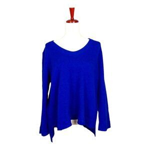 Eileen Fisher Long sleeve Scoop Neck Yak/Merino Sweater Rib Detail Large #567